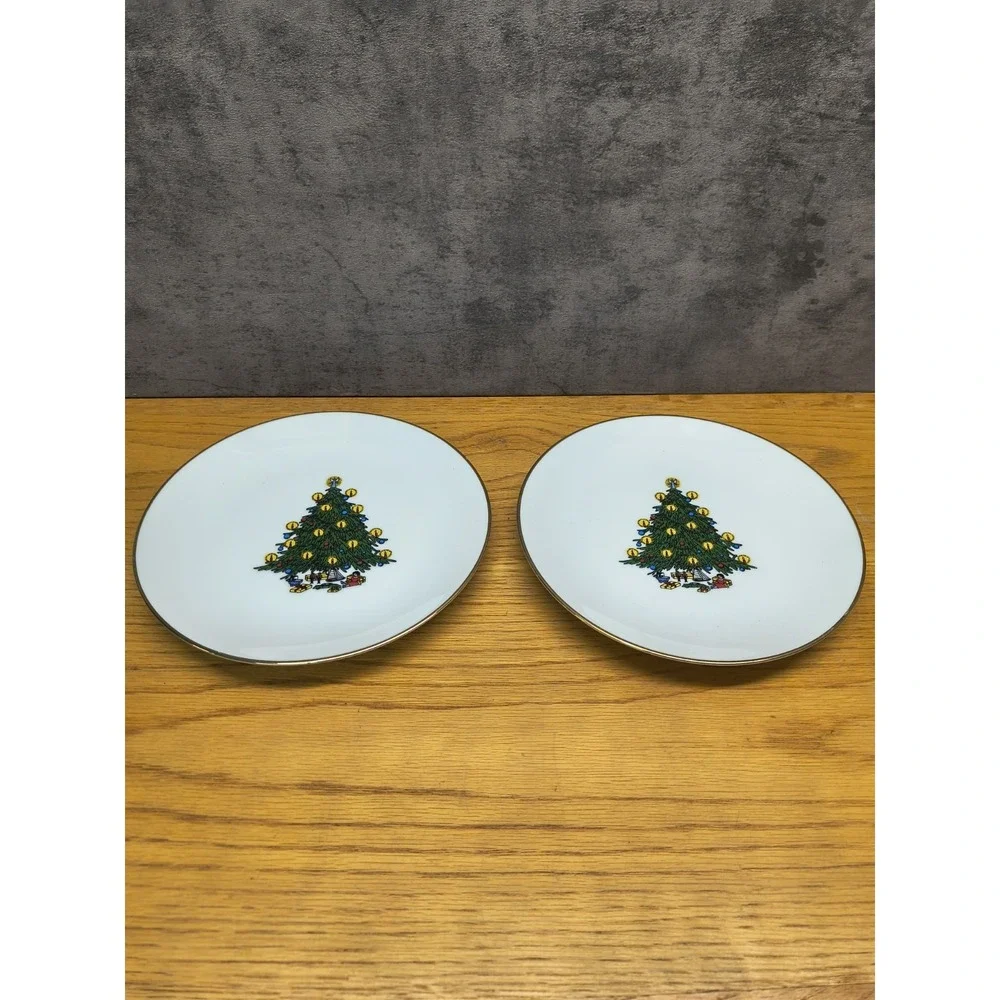 Lot Of 2 Christmas Tree Plate B.c. 107th 1999 Limited Edition